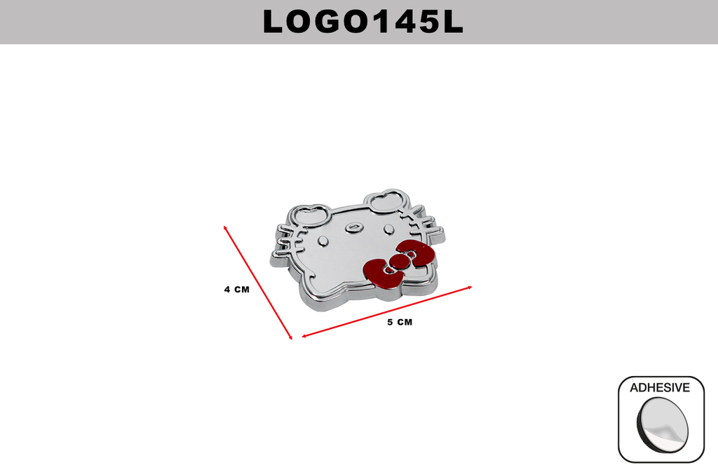 CAR CHROMED EMBLEMS TRIM  DL-LOGO145L  4CM X 5CM (10 UNITS)