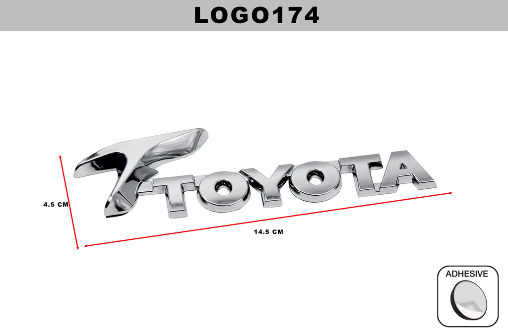 EMBLEMA CROMADO  DL-LOGO174  4.5CM x 14.5CM (10 UNDS)