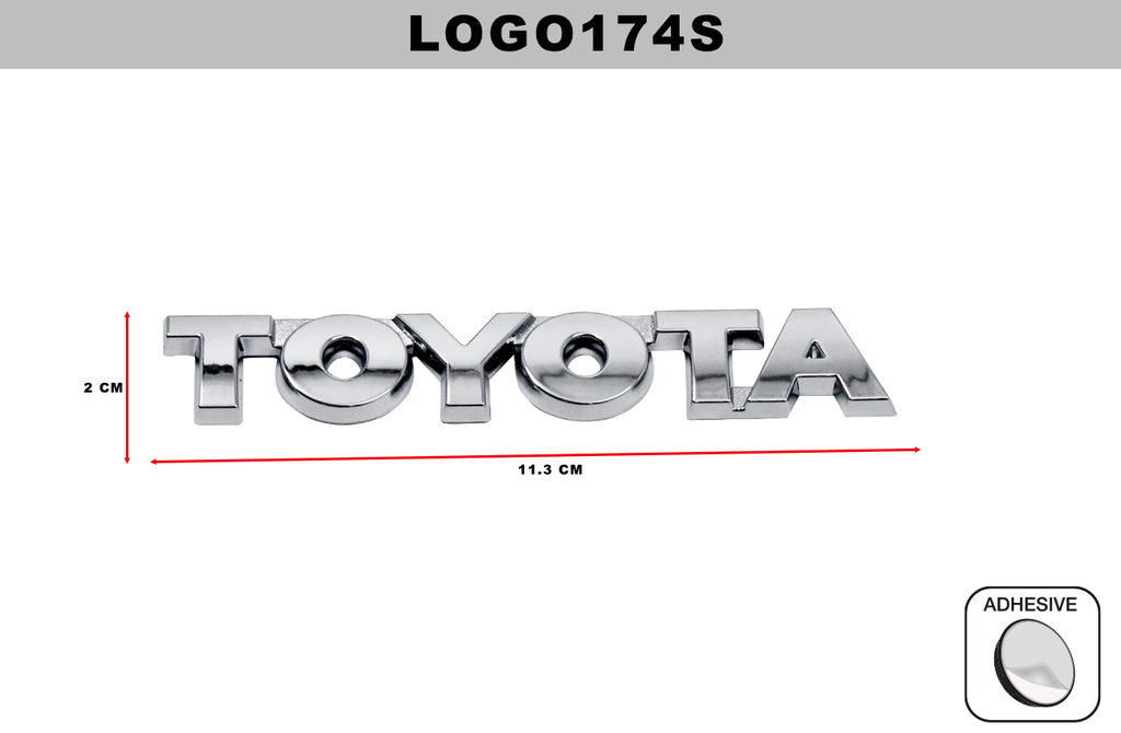 EMBLEMA CROMADO  DL-LOGO174S  2CM x 11.3CM (10 UNDS)