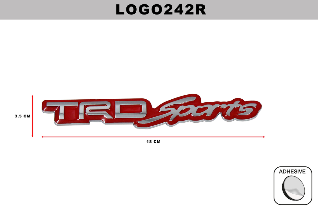 EMBLEMA CROMADO  DL-LOGO242R  3.5CM x 18CM (10 UNDS)