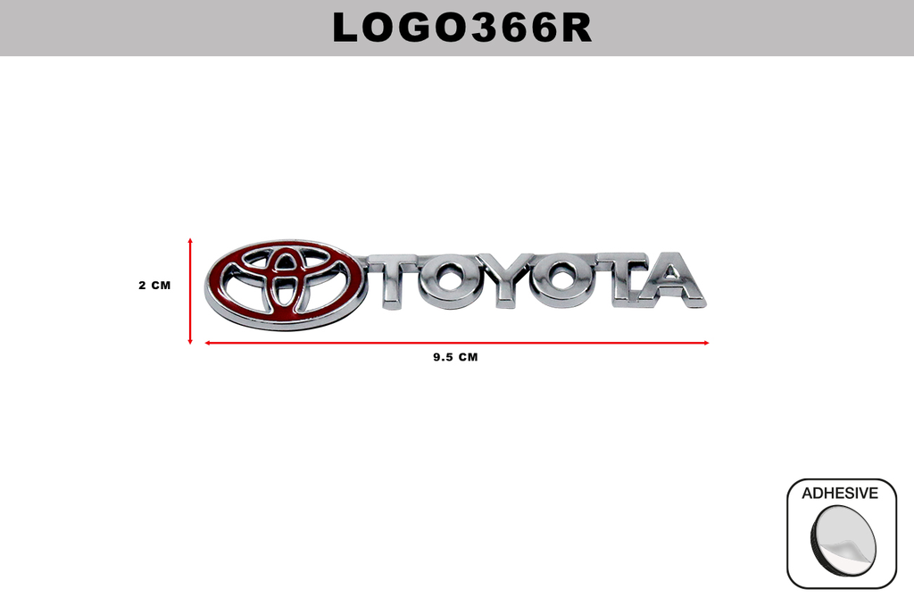 EMBLEMA CROMADO  DL-LOGO366R  2CM x 9.5CM (10 UNDS)