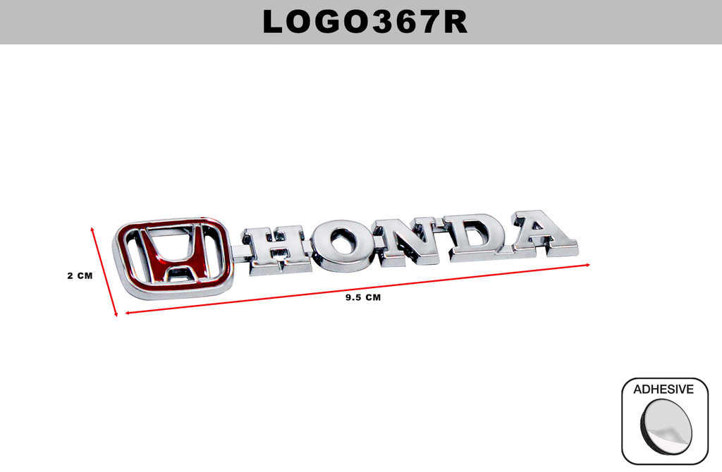 EMBLEMA CROMADO  DL-LOGO367R  2CM x 9.5CM (10 UNDS)