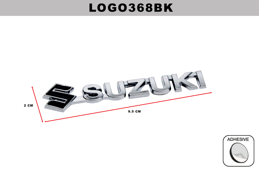 CAR CHROMED EMBLEMS TRIM  DL-LOGO368BK  2CM X 9.5CM (10 UNITS)