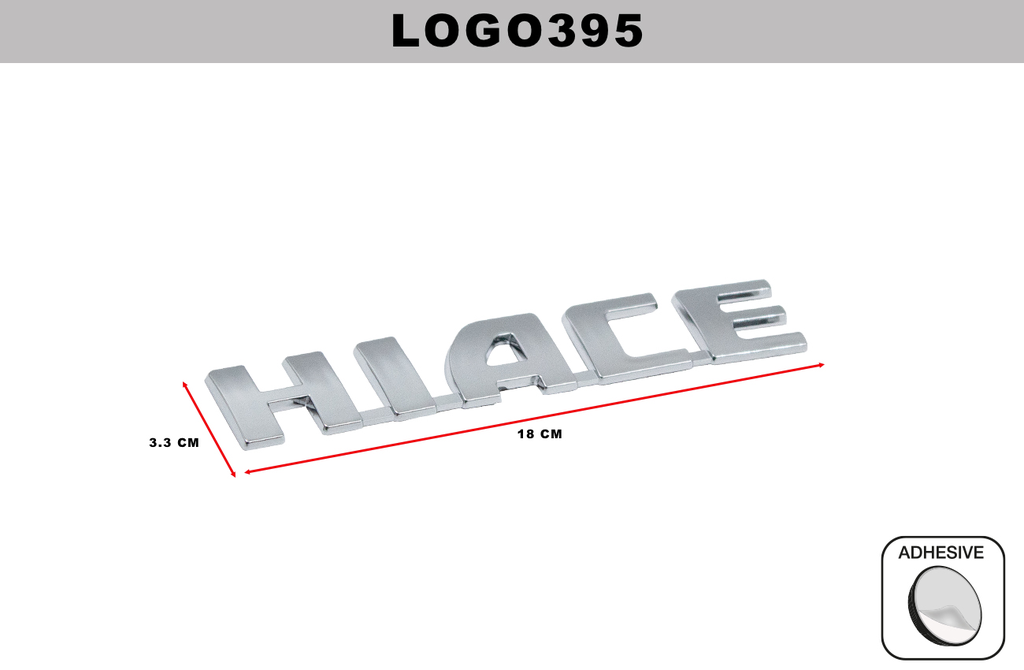 EMBLEMA CROMADO  DL-LOGO395  3.3CM x 18CM (10 UNDS)