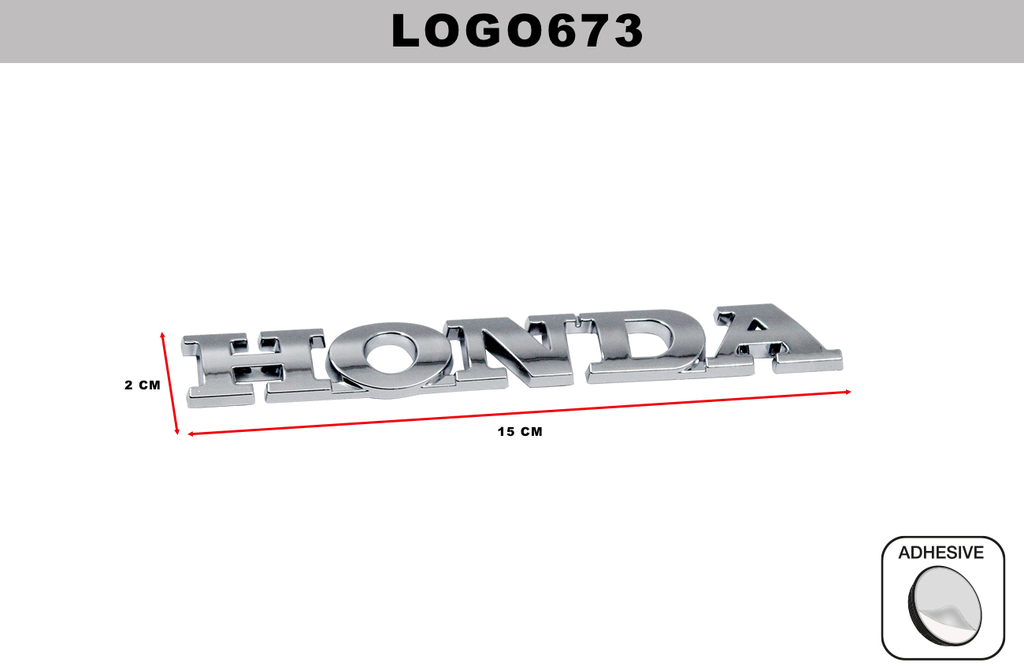 EMBLEMA CROMADO  DL-LOGO673  2CM x 15CM (10 UNDS)