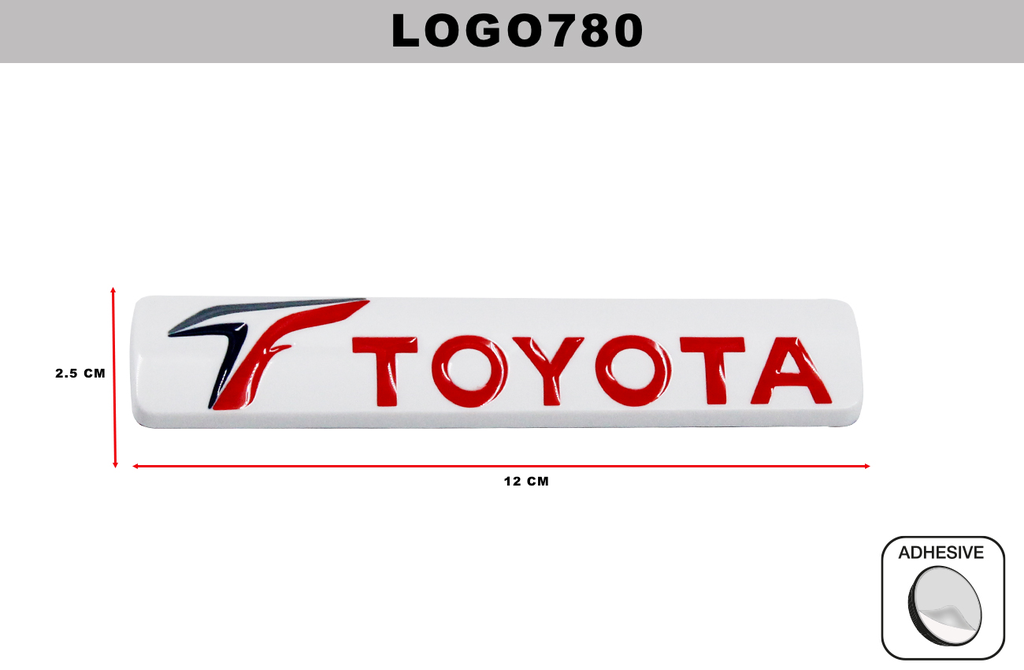 EMBLEMA CROMADO  DL-LOGO780  2.5CM x 12CM (10 UNDS)