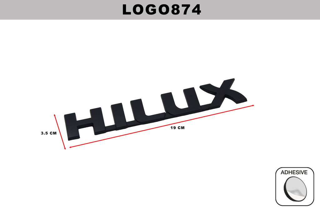 EMBLEMA CROMADO  DL-LOGO874  3.5CM x 19CM (10 UNDS)