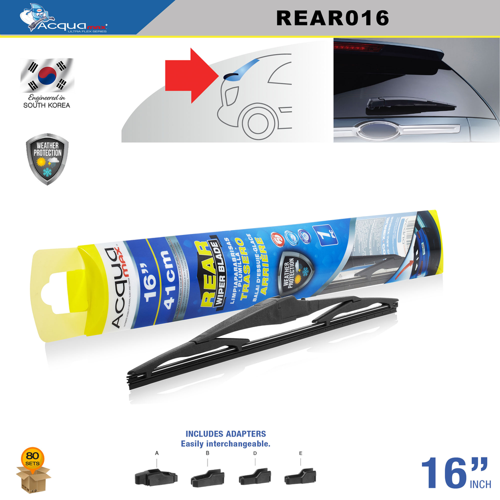 REAR WIPER BLADE ACQUAMAX 16" (80 UNITS) (8 SETS = 10 UNITS)