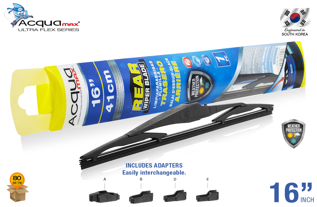 REAR WIPER BLADE ACQUAMAX 16" (80 UNITS) (8 SETS = 10 UNITS)