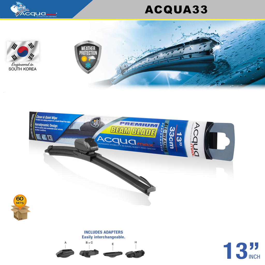 ESCOBILLA LIMPIA PARABRISAS ACQUAMAX 13" (60 SETS) ( 6 SETS = 10 UNDS)