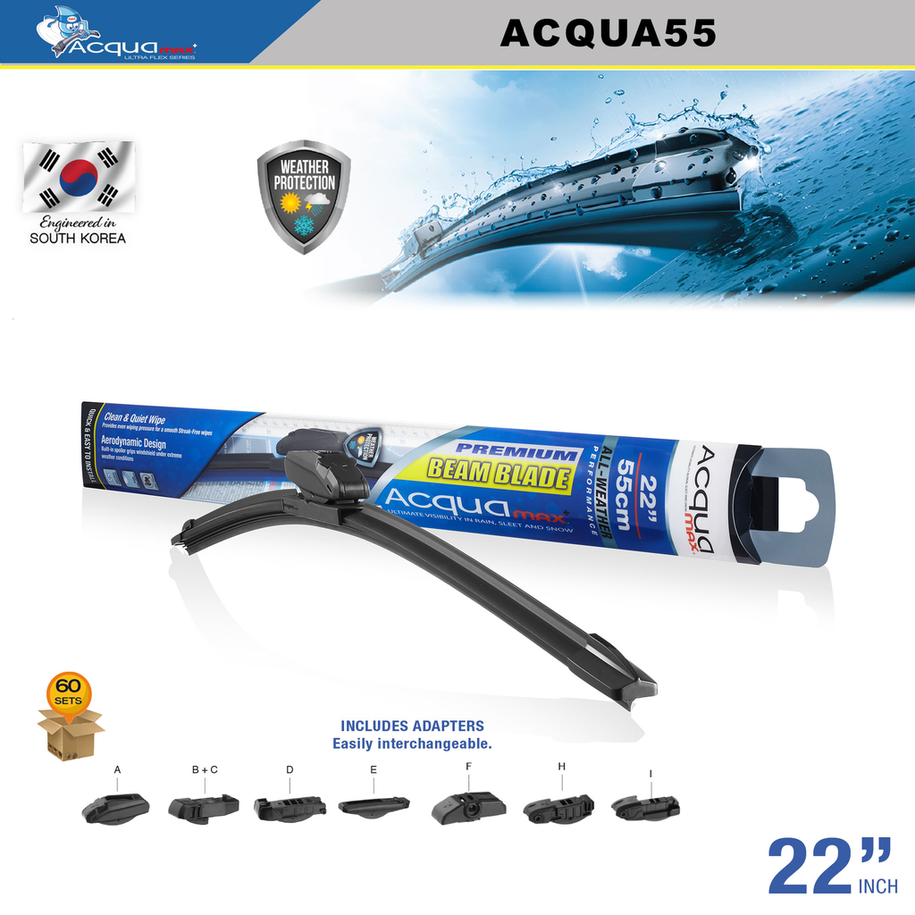 ESCOBILLA LIMPIA PARABRISAS ACQUAMAX 22" (60 SETS) (6 SETS = 10 UNDS)