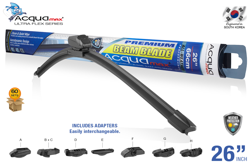 ESCOBILLA LIMPIAPARABRISAS ACQUAMAX 26" (60 SETS) ( 6 SETS = 10 UNDS)