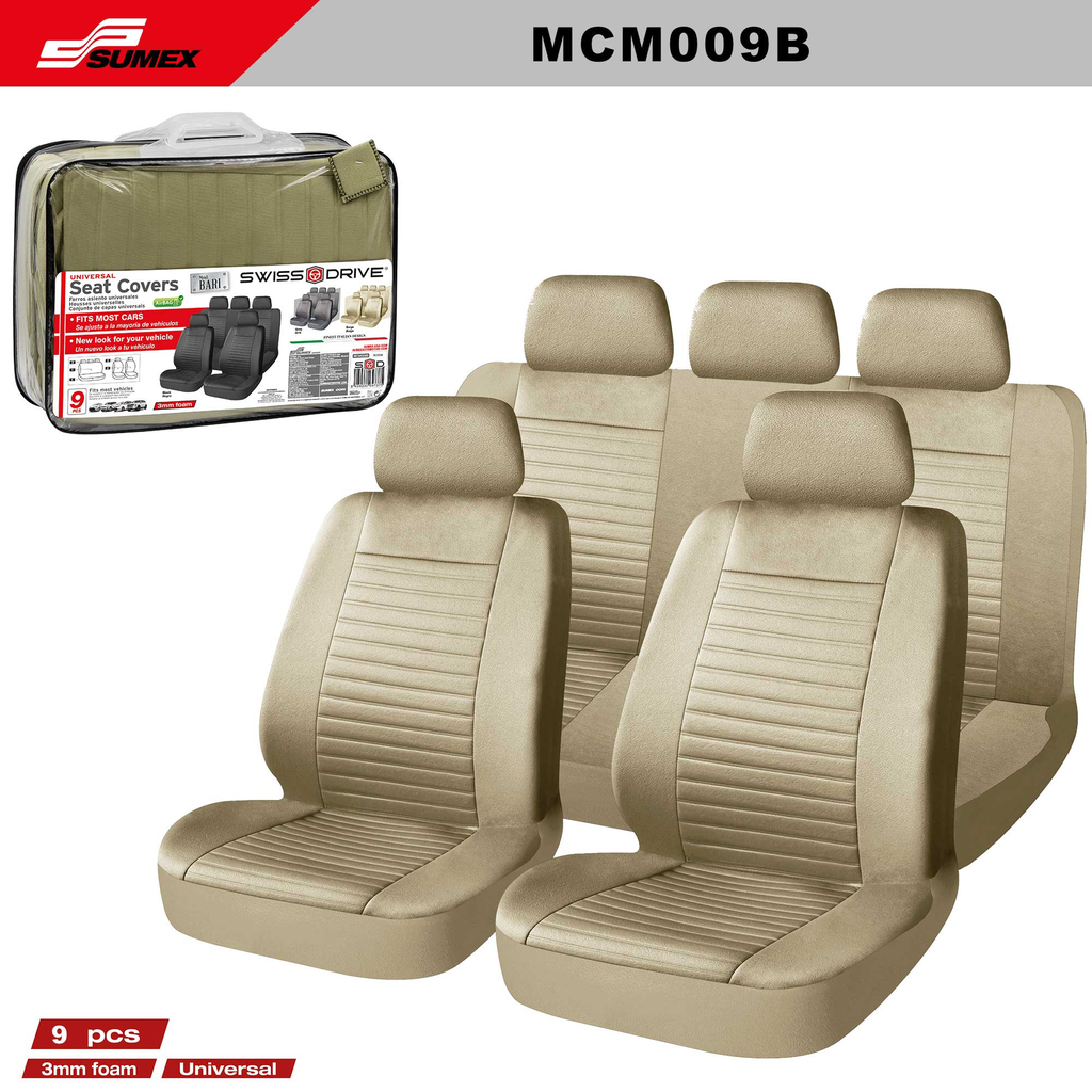 FORRO DE ASIENTO SWISS DRIVE BARI BEIGE (9 UNDS) (6 SETS)