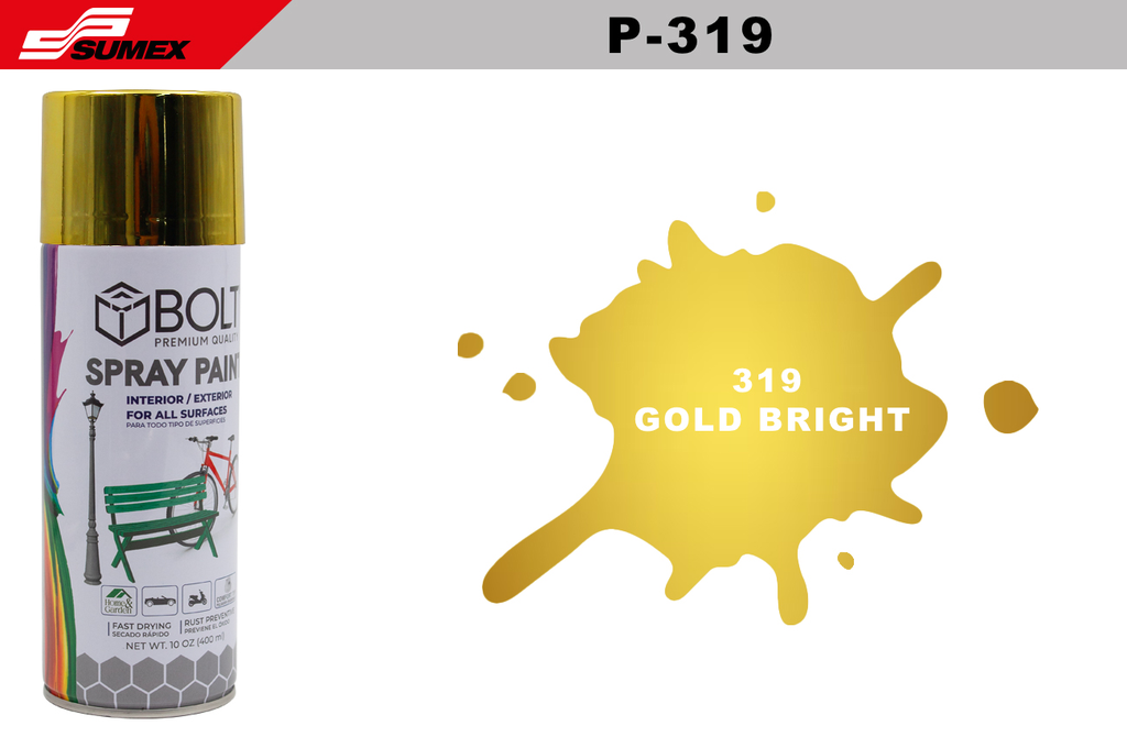 PINTURA EN SPRAY BOLT 319 GOLD BRIGHT 400ML (12UNDS)