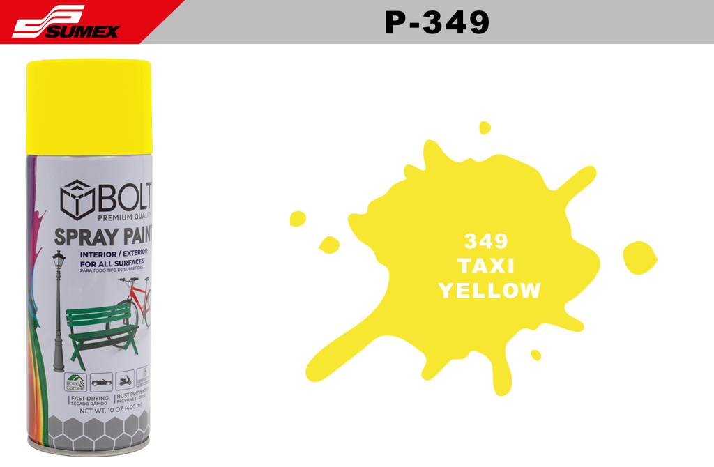 PINTURA EN SPRAY BOLT 349 TAXI YELLOW 400ML (12UNDS)