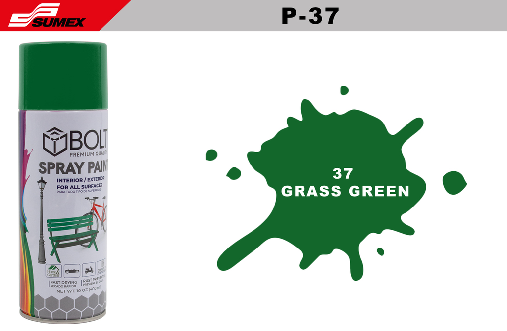 PINTURA EN SPRAY BOLT 37 GRASS GREEN 400ML (12UNDS)