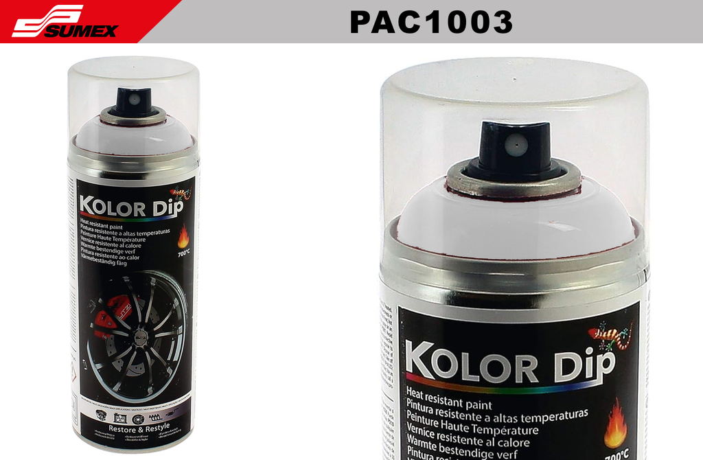 PINTURA EN SPRAY KOLOR DIP BLANCO RESISTENTE 70°C - 400 ML (12 UNDS)