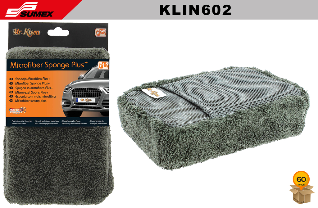 ESPONJA DE MICROFIBRA MR. KLEEN (8" x 5.5 x 2.4") (60 UNDS)