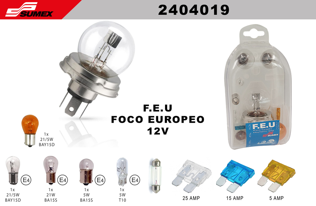 ASYMETRIC LAMP EUROPEAN 12V (50 SETS) ( 5 SETS = 10 PCS)