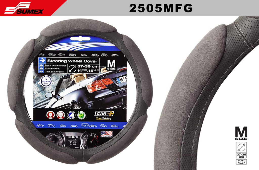STEERING WHEEL COVER "M" MEMORY FOAM GREY (37 X 39 CM) (10 UNITS)