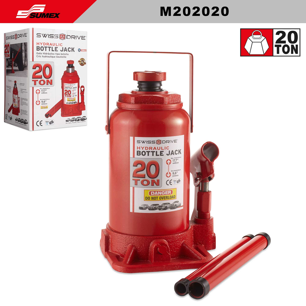 GATO HIDRAULICO DE BOTELLA 20 TONELADAS SWISS DRIVE (2 SETS)