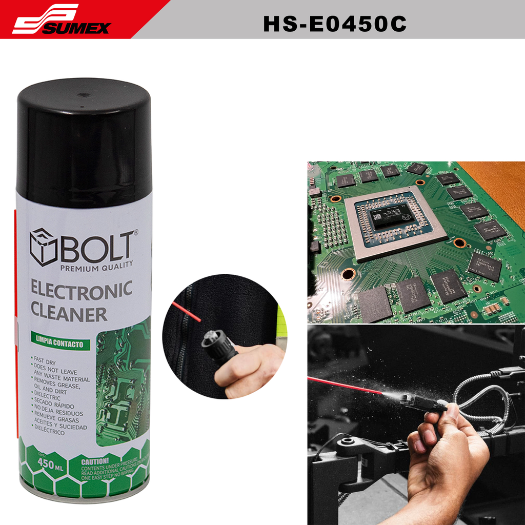 QUICK-DRYING ELECTRONIC CONTACT CLEANER BOLT 450ML (12 UNITS)