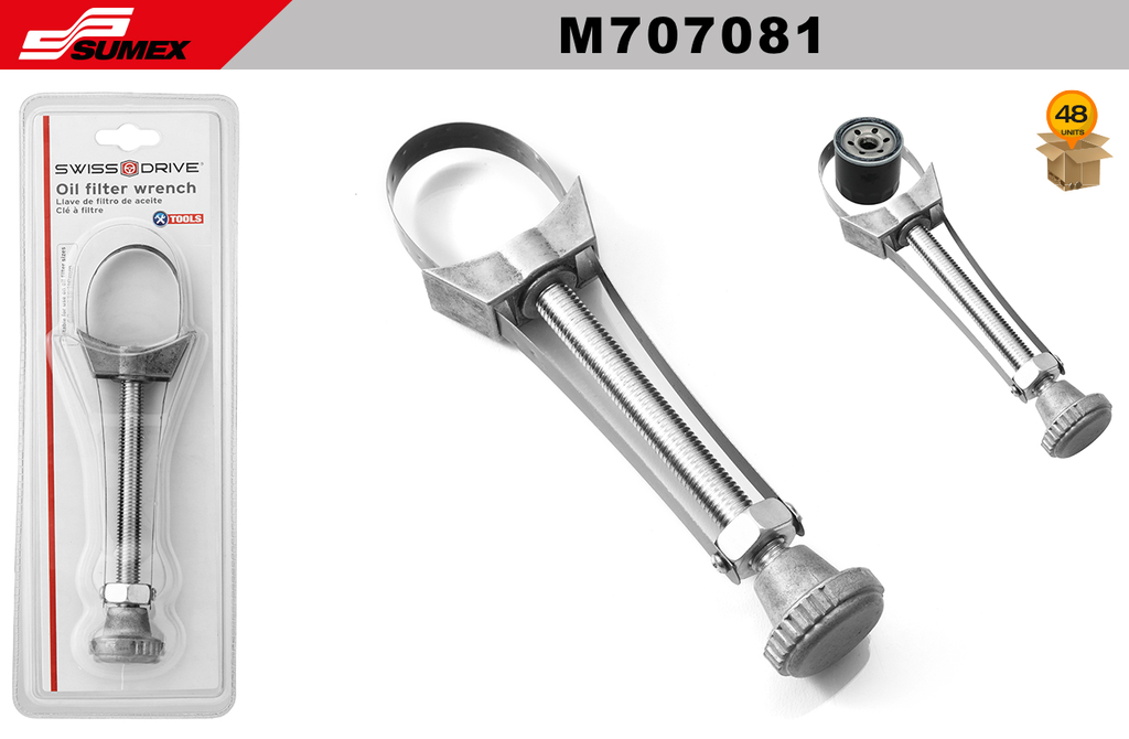 METAL BAND OIL FILTER WRENCH SWISS DRIVE (60 MM - 110 MM) (48 UNITS) (4 SETS= 12 UNITS)
