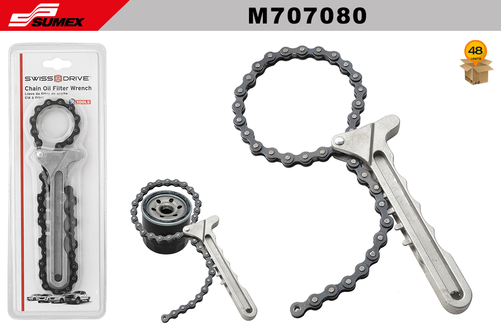 CHAIN OIL FILTER WRENCH SWISS DRIVE (48 UNITS)(4 SETS = 12 UNITS)