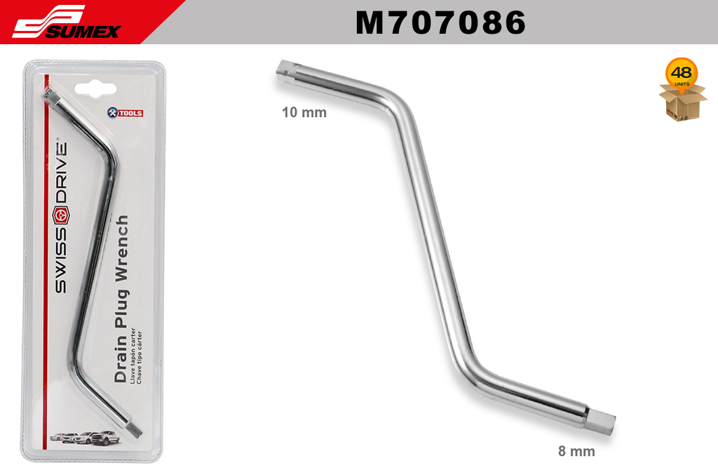 DRAIN PLUG WRENCH SWISS DRIVE (48 UNITS) (8 SETS = 6 UNITS)