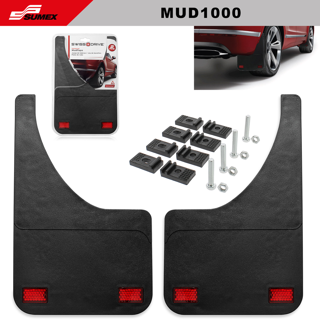 MUD GUARDS SWISS DRIVE BLACK  (2 UNITS) (12 SETS)