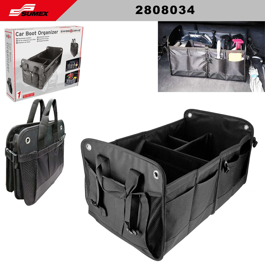 ORGANIZADOR DE MALETERO TIPO CARGO SWISS DRIVE NEGRO (22" X 14.7) (56 X 37.5CM)  (5 UNDS)