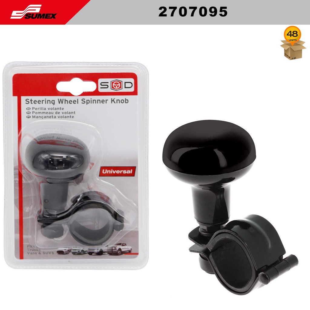 STEERING WHEEL KNOB SWISS DRIVE  BLACK (48 UNITS)(4 SETS = 12 UNITS)