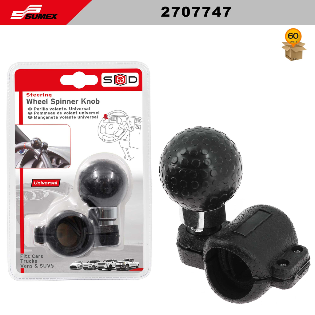 STEERING WHEEL KNOB SWISS DRIVE BLACK  (60 UNITS)(3 SETS = 20 UNITS)