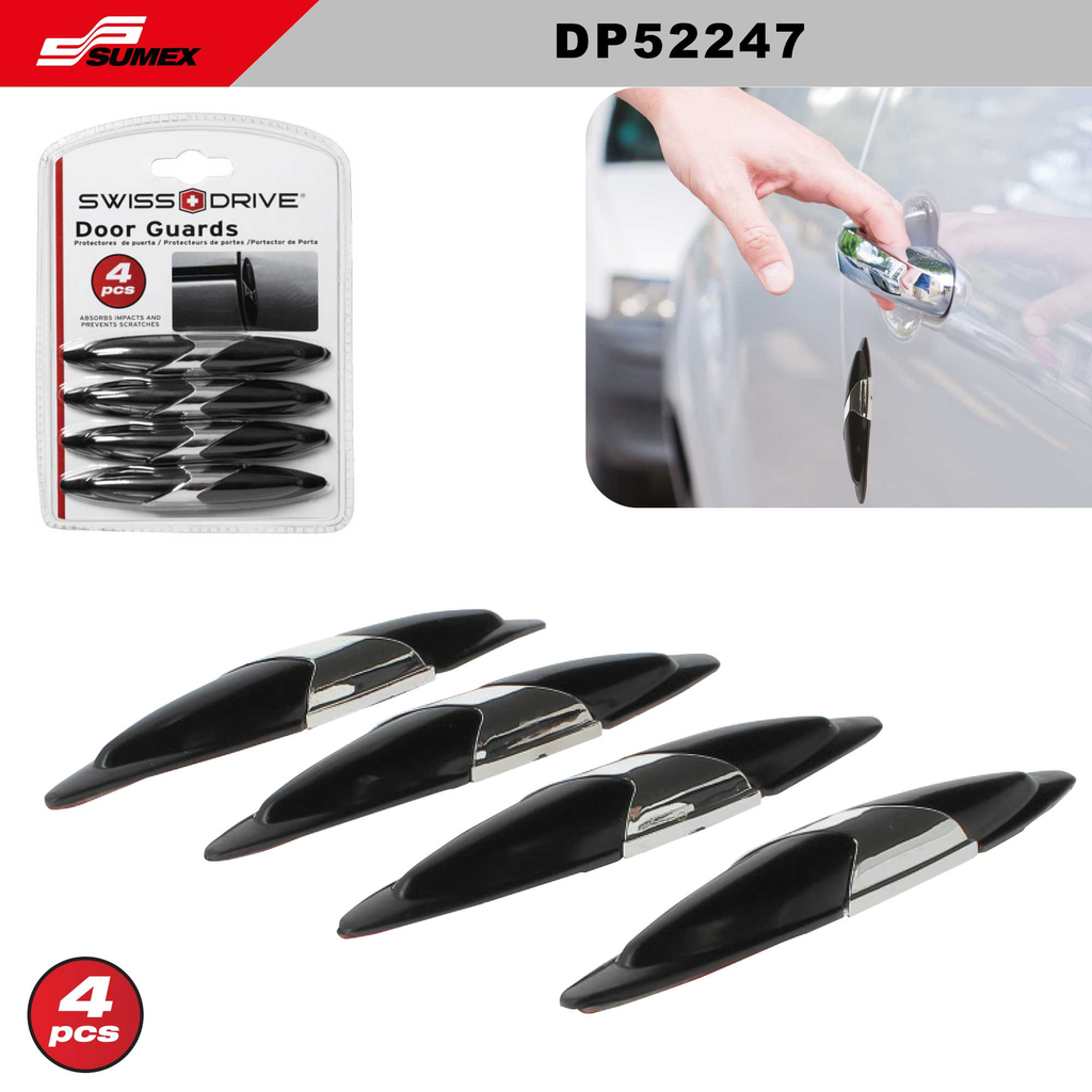 PROTECTOR DE PUERTA SWISS DRIVE NEGRO CROMADO (4 UNDS) (72 PCS)