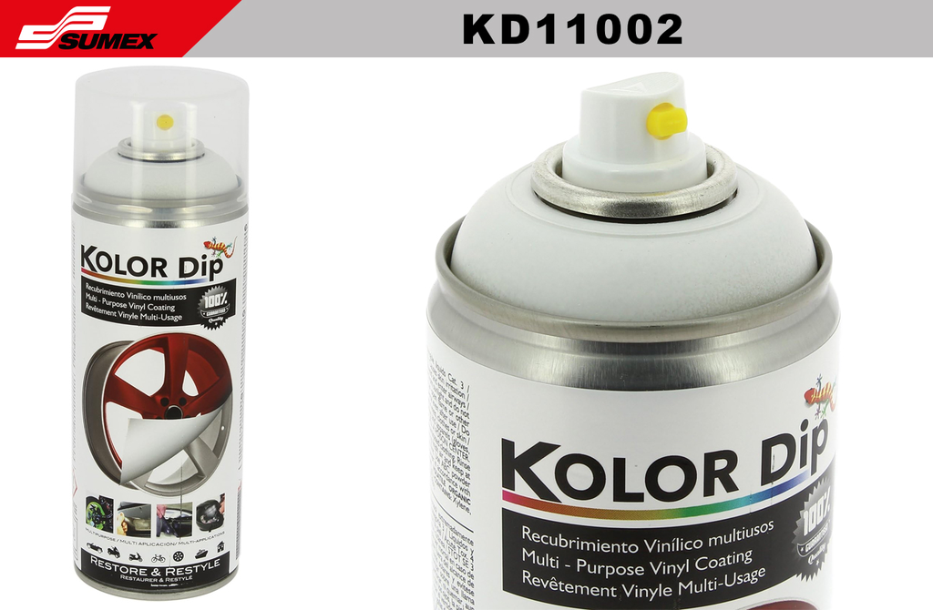 SPRAY PAINT KOLOR DIP PROTECTANT WHITE (400 ML) (12 UNITS)