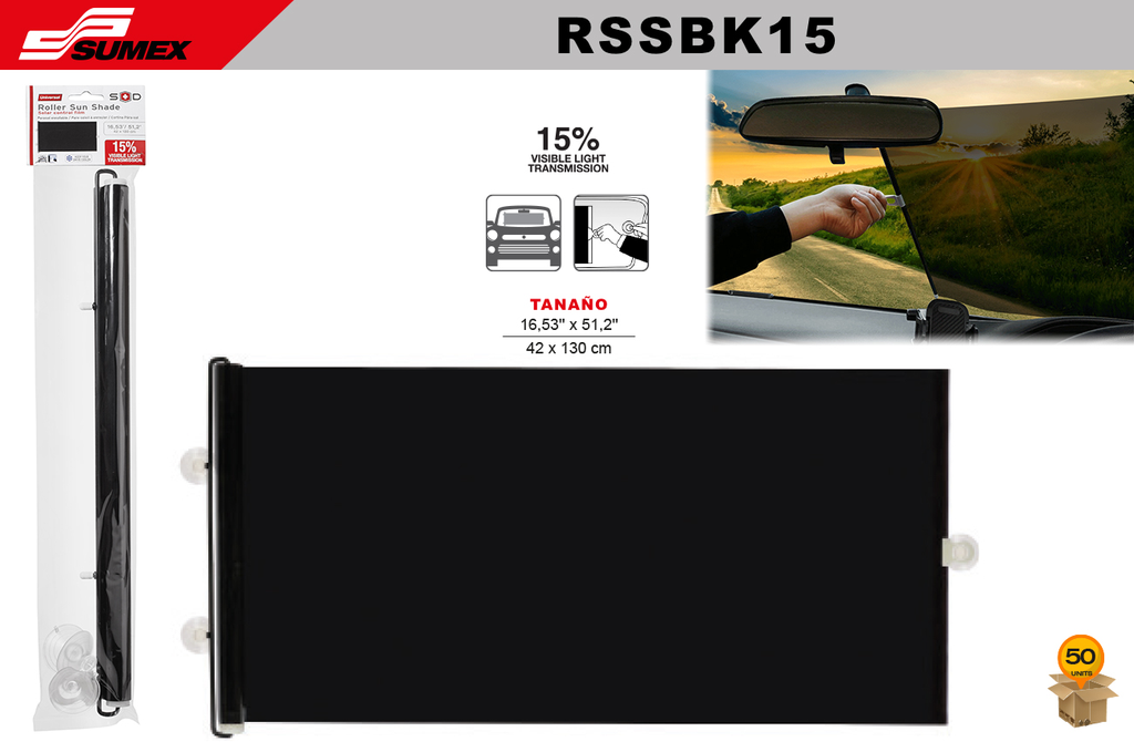 ROLLER SUN SHADE SWISS DRIVE 15% (42 X 130 CM) (50 UNITS)
