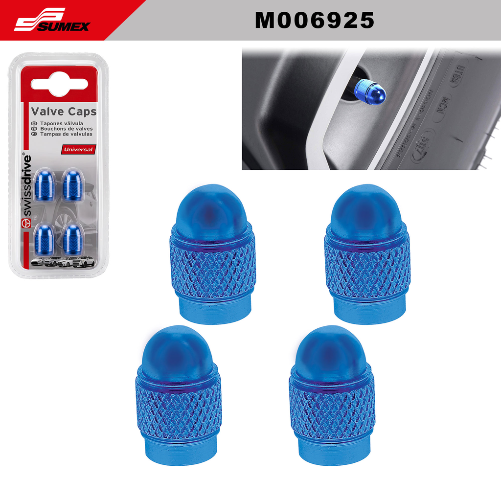 TAPA VALVULAS SWISS DRIVE AZUL (1SET = 25SETS) (10SETS = 250UNDS)