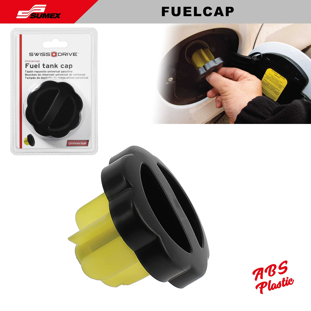 TAPON UNIVERSAL DE REPUESTO PARA GASOLINA SWISS DRIVE NEGRO AMARILLO (50 UNDS)