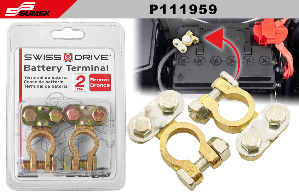TERMINAL DE BATERIA BRONCE SWISS DRIVE (CJ = 120UNDS) (12 SETS =10UNDS)