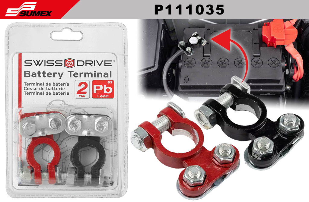 TERMINAL DE BATERIA PB SWISS DRIVE (120 SETS) (12 SETS = 10 UNDS)