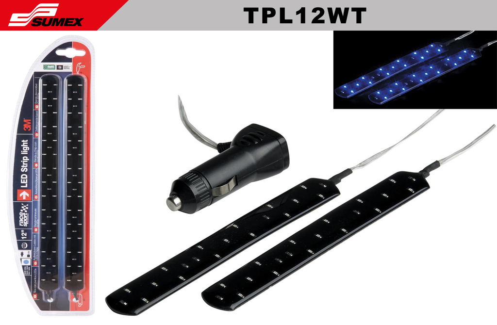 LUZ LED DE TIRA CON PUNTOS RACE SPORT BLANCO (2 UNDS) 20PCS