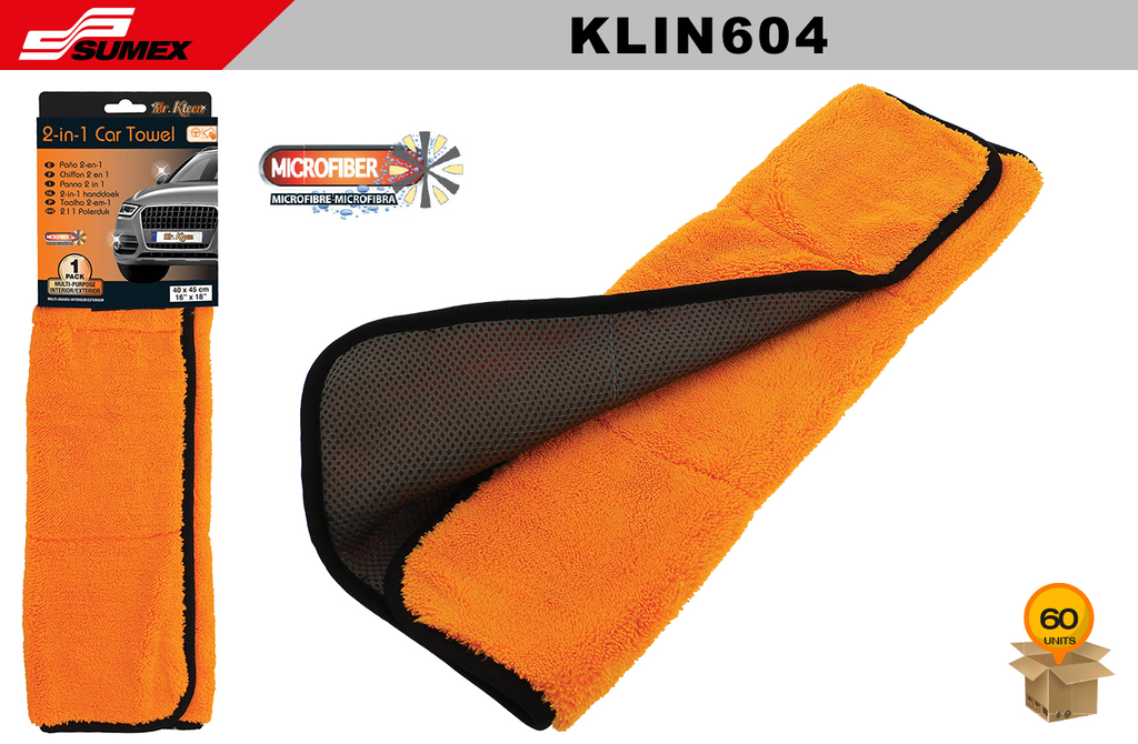 MICROFIBER TOWEL FOR CAR MR. KLEEN (16" X 18") (60 UNITS)