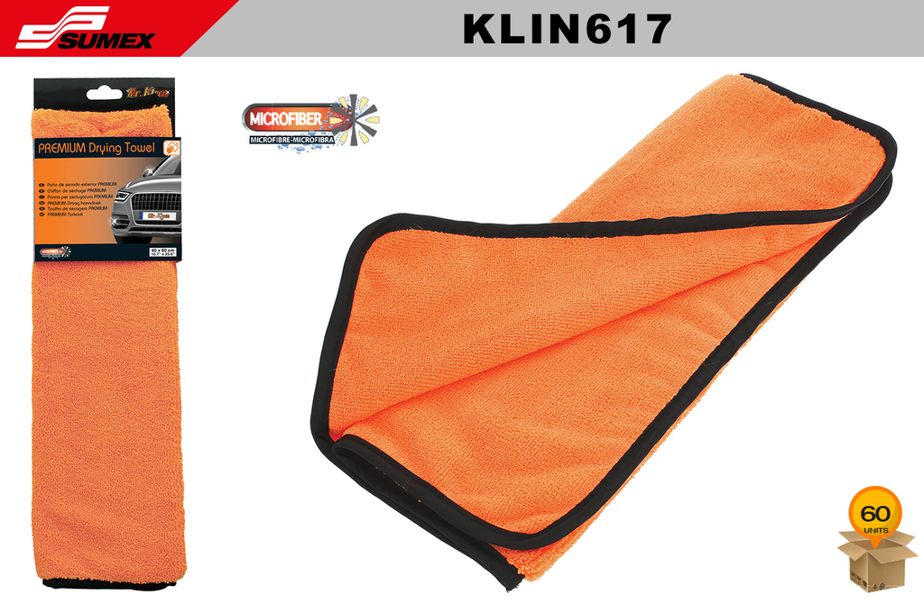 PREMIUM DRYER MICROFIBER TOWEL MR. KLEEN (15.7" X 23.6") (60 UNITS)