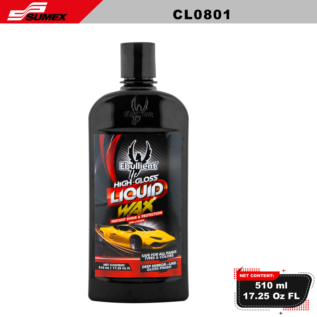 HIGH-GLOSS LIQUID WAX EBULLIENT (510 ML / 17.25 OZ) (12 UNITS)