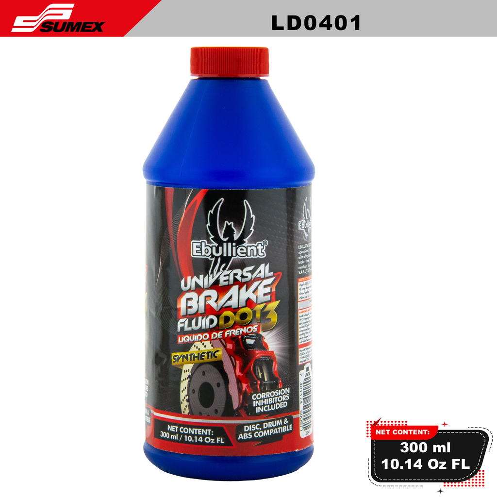 UNIVERSAL BRAKE FLUID DOT 3 EBULLIENT (300 ML / 10.14 OZ) (24 UNITS)