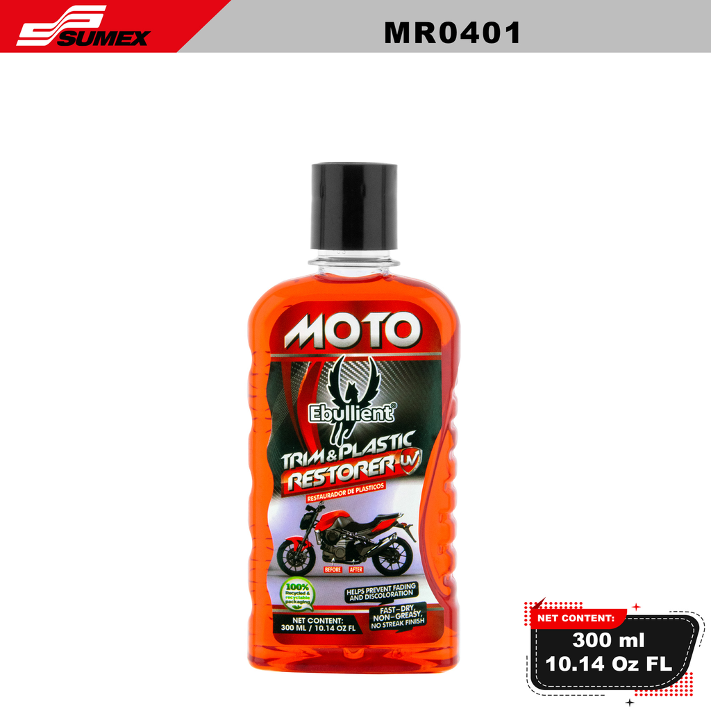 MOTORCYCLE TRIM & PLASTIC RESTORER UV EBULLIENT (300 ML / 10.14 OZ) (24 UNITS)