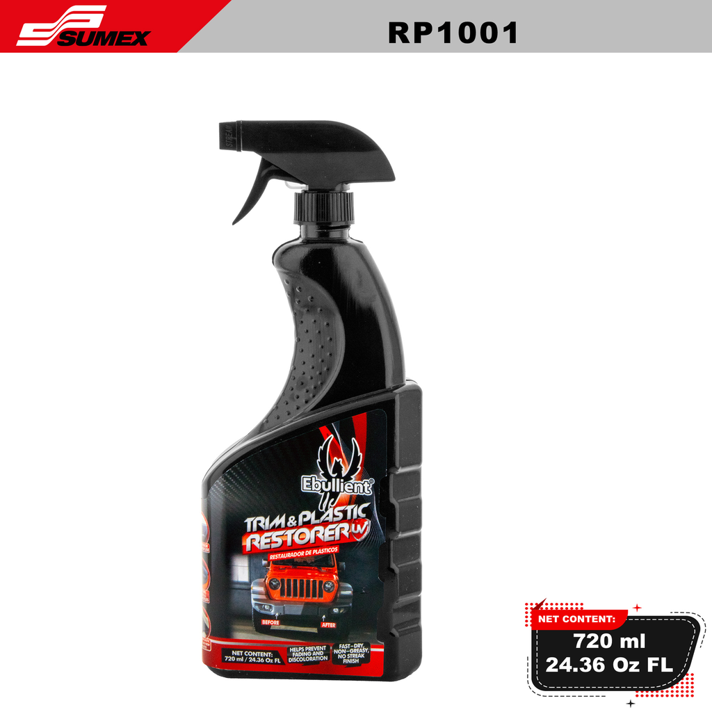 TRIM & PLASTIC RESTORER UV EBULLIENT (720 ML / 24.36 OZ) (12 UNITS) 