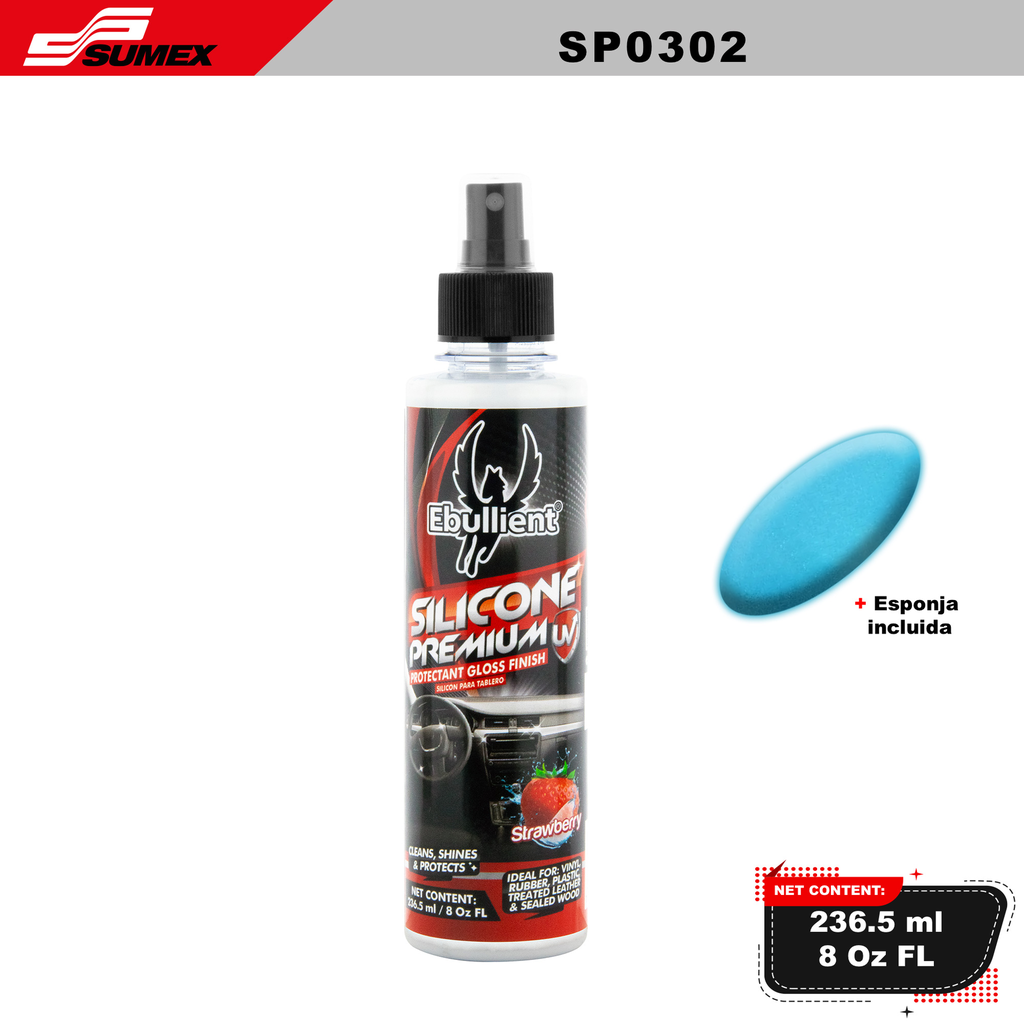 SILICONE PREMIUM UV PROTECTANT GLOSS FINISH STRAWBERRY EBULLIENT (236.5 ML / 8 OZ) (24 UNITS) 