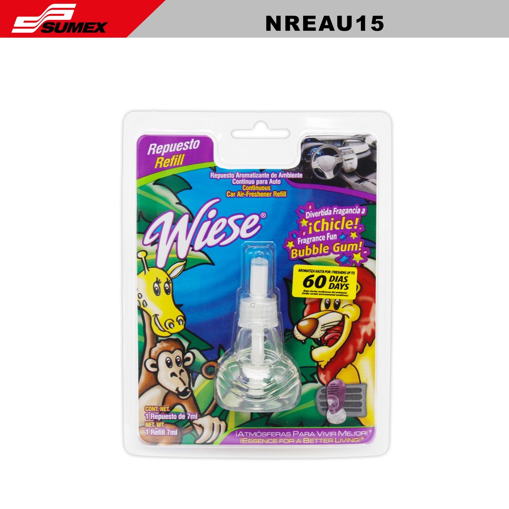 REPUESTO PARA AMBIENTADOR WIESE BUBBLE GUM 7ML CAJA6 