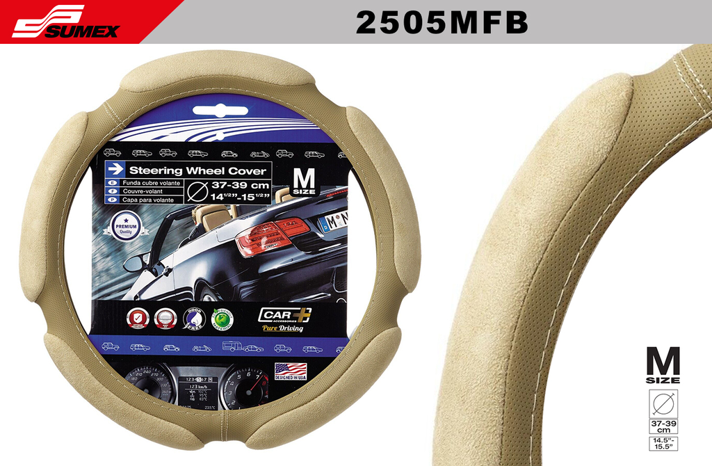 STEERING WHEEL COVER "M" MEMORY FOAM BEIGE (37 X 39 CM) (10 UNITS) 